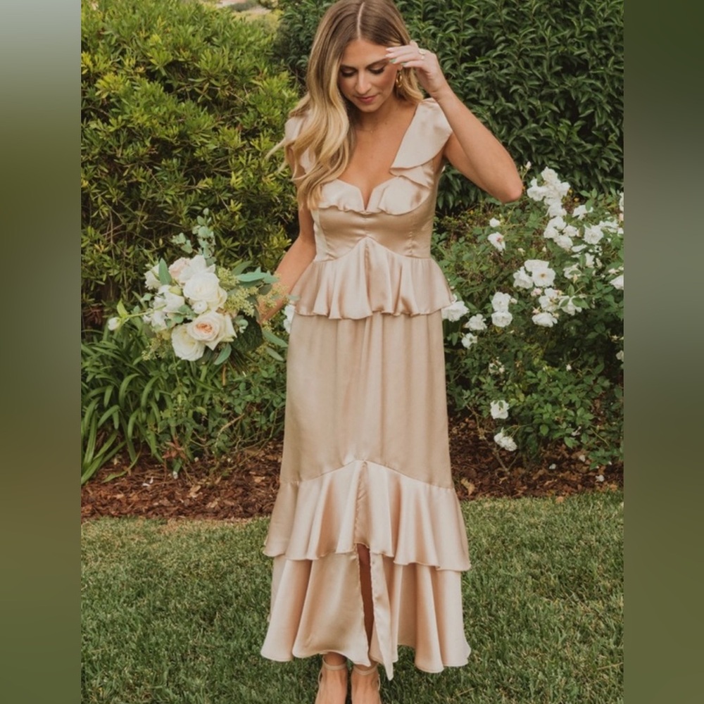 Show Me Your Mumu | Reese Ruffle in Champagne | Bridesmaid